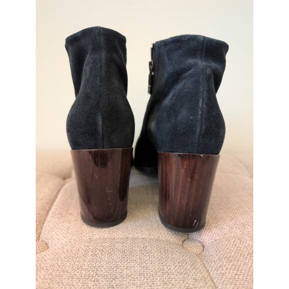Alberto Fermani Erica Navy Suede Wood Heel Bootie size EUR 40 - Picture 3 of 6